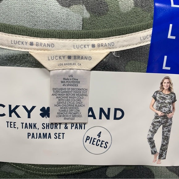 Lucky Brand Ladies' 4-Piece Pajama Set
Green Distressed Camo NWT - Picture 5 of 7